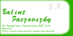 balint paczovszky business card